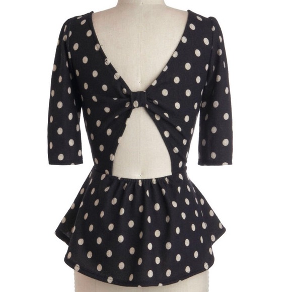 Polkadot peplum blouse ModCloth - Picture 2 of 2